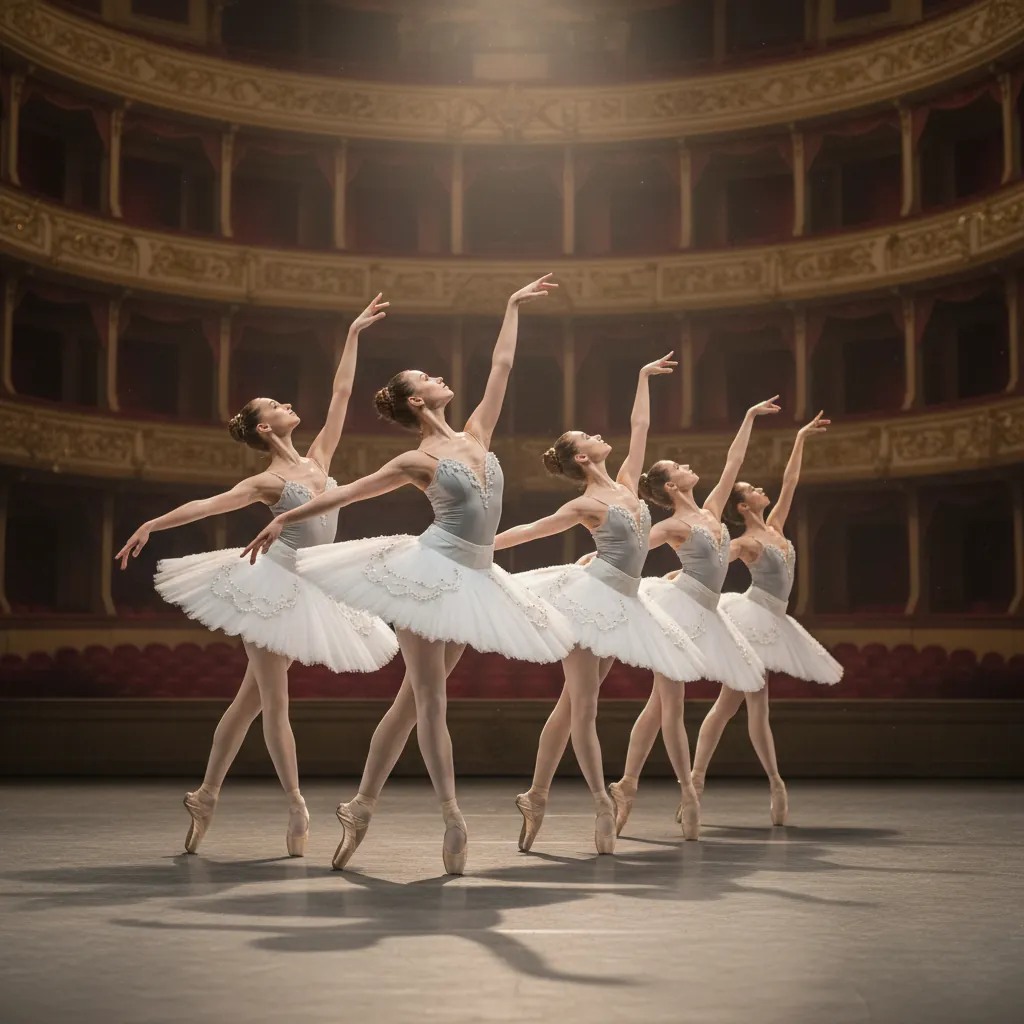 Ballet ensemble in perfect unison—one seamless image workflow.